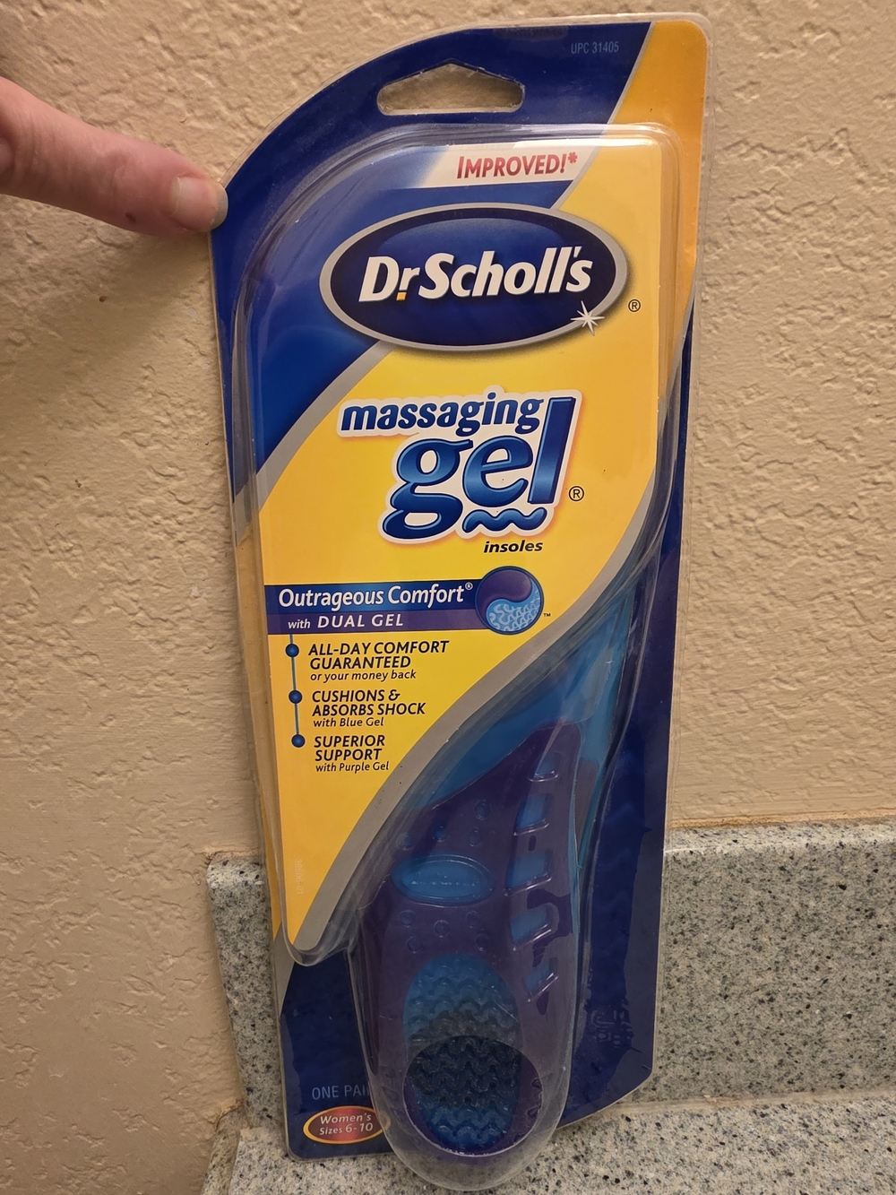 Dr. Scholl's Massaging Gel Insoles - Blue and Yellow Packaging
